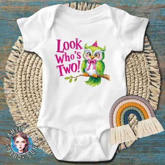 Body Para Bebê segundo aniversário Olhe Quem Dois