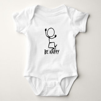 Body Para Bebê Seja feliz em T-Shirt