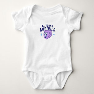 Body Para Bebê Seja Jovem E Selvagem - Urso Zangado
