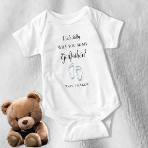 Body Para Bebê Seja Meu Pés De Bebê Com Proposta De Meu Padrinh