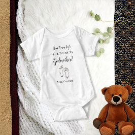 Body Para Bebê Seja Minha Madrinha Proposta Bebê Pés Bebê Roupa D