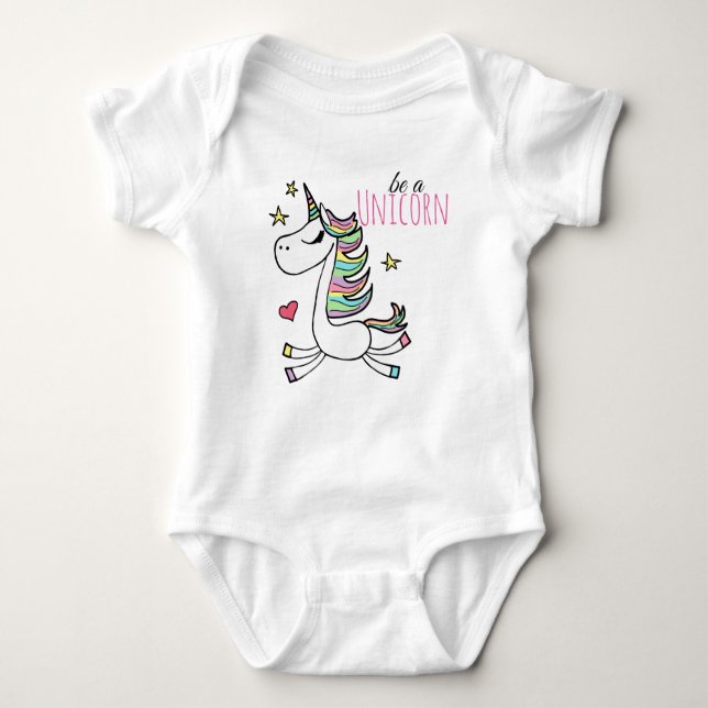 Body Para Bebê Seja Um Bodyfato De Unicorn Baby Jersey (Frente)