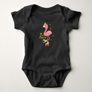 Body Para Bebê Seja Uma Flamingo Rosa Rainha Skate Patins Mulhere