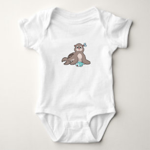 Body Para Bebê Selo com Peixe