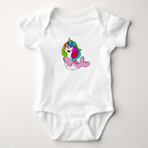 Body Para Bebê Selo como Unicórnio