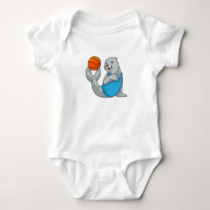 Body Para Bebê Selo no basquete