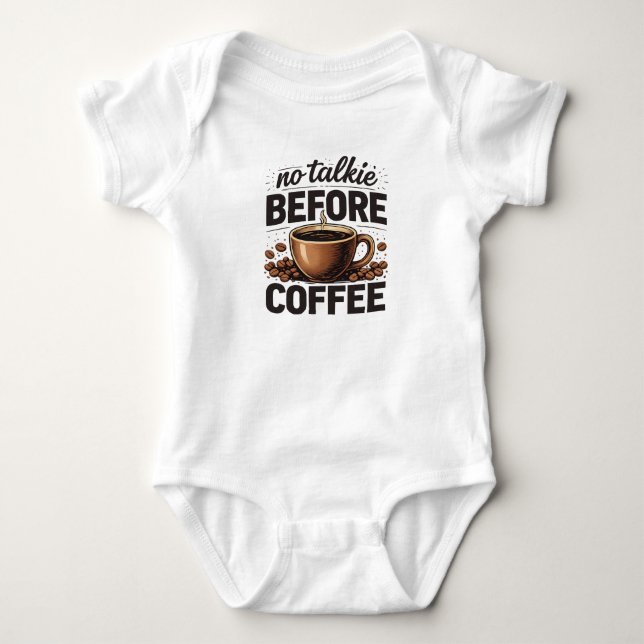 Body Para Bebê Sem Conversa Antes do Café – Amante de Café Divert (Frente)