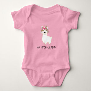 Body Para Bebê Sem Prob-Lama - Floral Rosa