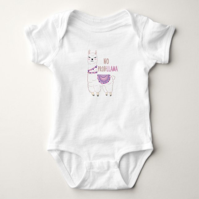 Body Para Bebê Sem Problemas Llama Funny (Frente)