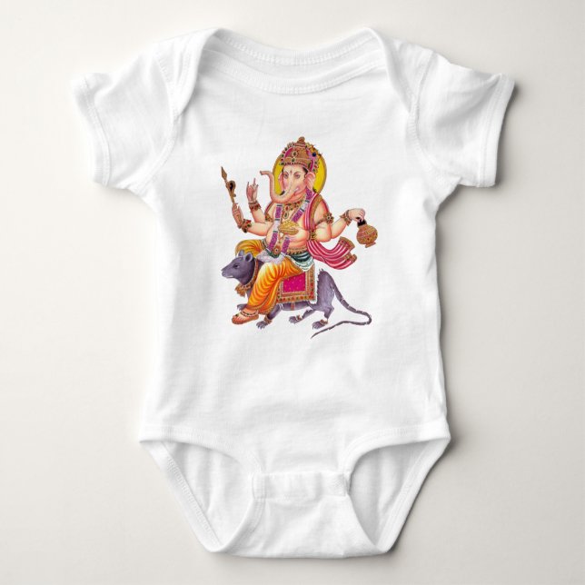 Body Para Bebê SENHOR GANESHA - Ganapati, Vinayaka, e Pillaiyar (Frente)
