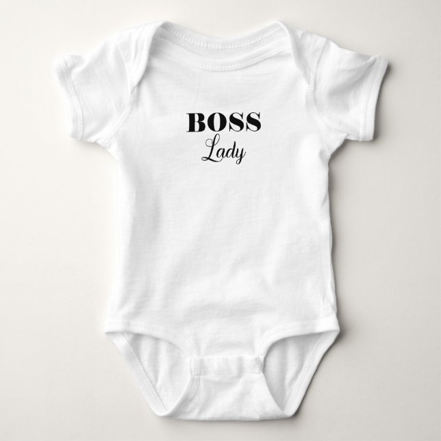 Body Para Bebê Senhora chefe garota engraçada moderna (Frente)
