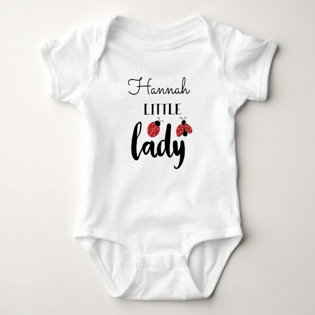 Body Para Bebê Senhora Pequena | Damybugs Bonitos Personalizados (Frente)