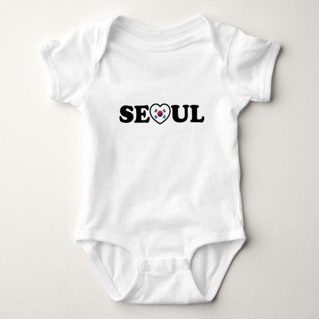 Body Para Bebê Seoul Love Heart Taegeukgi Flag (Frente)
