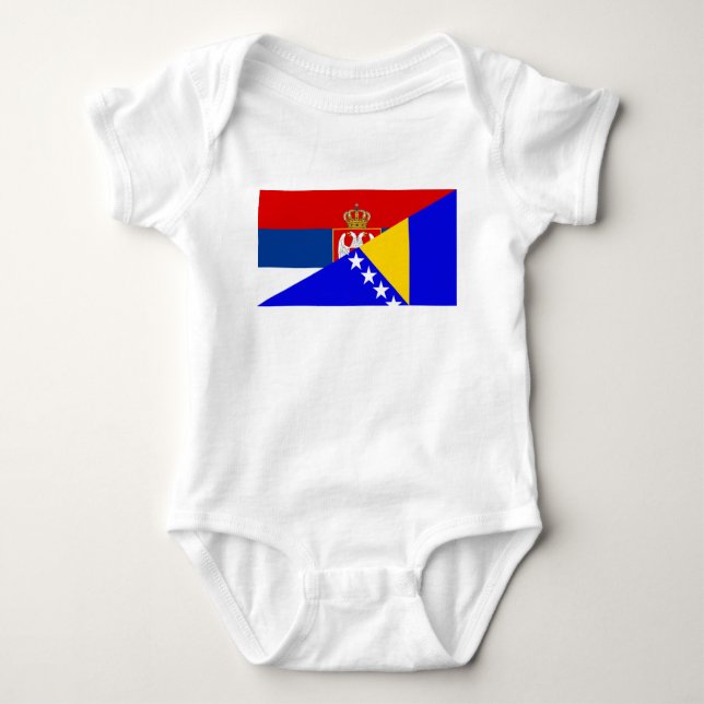 Body Para Bebê serbia bósnia Estado de bandeira da Bósnia-Herzego (Frente)