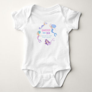 Body Para Bebê Sereia 1º Aniversário ONEder o mar Azul Orçamento