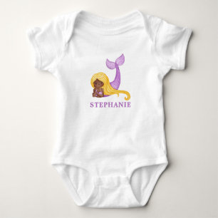 Body Para Bebê Sereia Africana Oceano Baby Shower Bodysuit de Beb