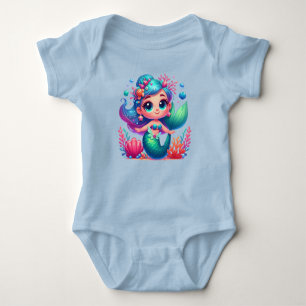 Body Para Bebê Sereia submarina fofa