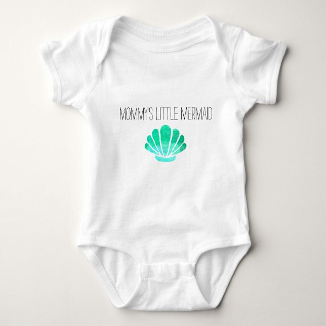 Body Para Bebê Sereiazinha da Mamãe com Concha Verde (Frente)