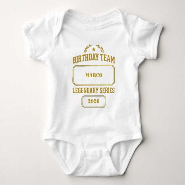 Body Para Bebê Série Lendária Personalizada Dourada de Aniversári (Frente)