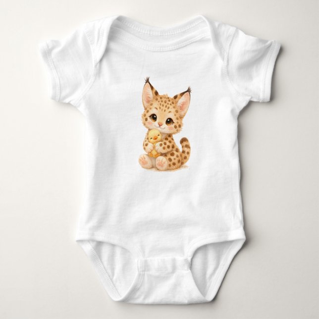 Body Para Bebê Serval Baby Bodysuit – Cute Spotted Wild Cat 🐆 (Frente)