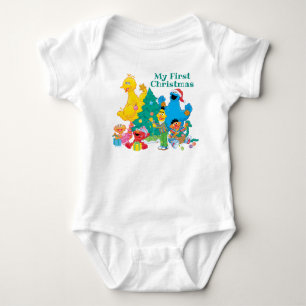 Body Para Bebê Sesame Street   Amigos de Natal Primeiro Natal
