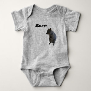Body Para Bebê Seth Nome Com Quokka Australiano, Bodysuit de Bebê