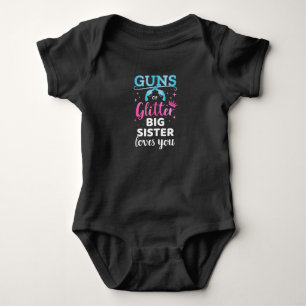 Body Para Bebê Sexo revela armas ou festas de bebê irmã reluzen