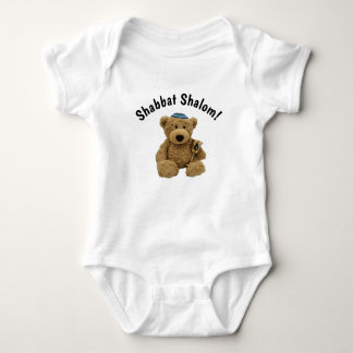 Body Para Bebê Shabbat Shalom Teddy Bear Bear Baby Bodetnée