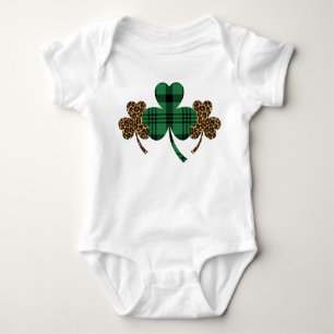 Body Para Bebê Shamrock Green Buffalo Xadrez Padrão Leopard Impre