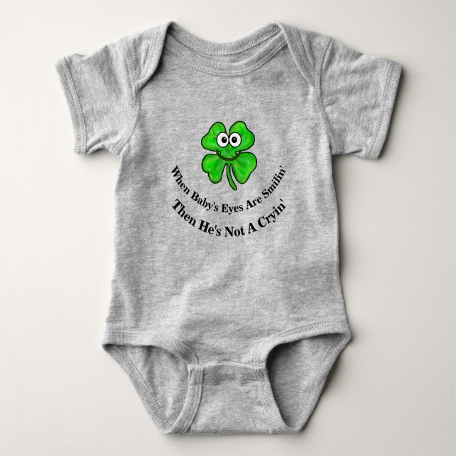 Body Para Bebê Shamrock Irish Baby T shirt sorridente (Frente)