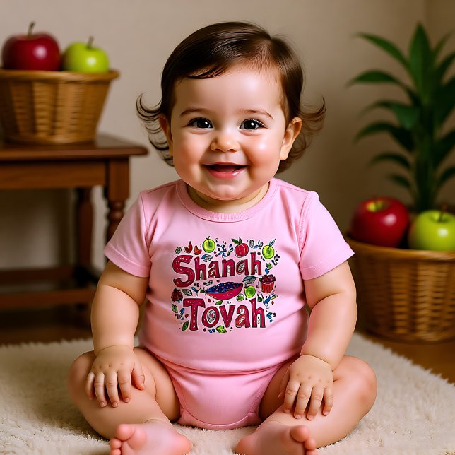 Body Para Bebê 🍎 Shanah Tovah (🍎 Shanah Tovah Baby Bodysuit)