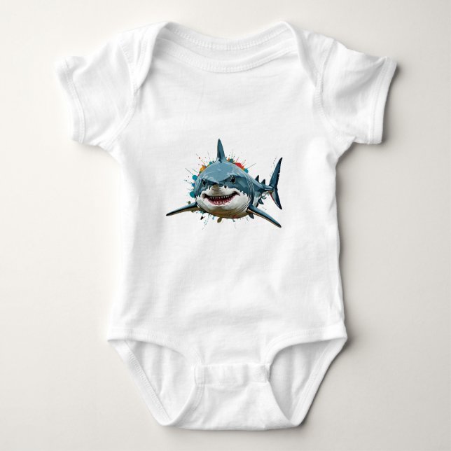 Body Para Bebê Shark ai art (Frente)
