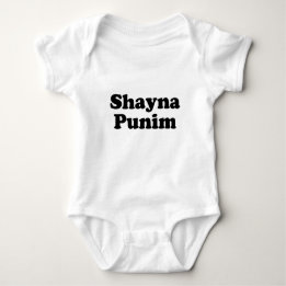 Body Para Bebê Shayna Punim Yiddish T-Shirt