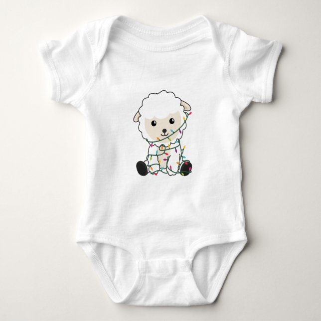 Body Para Bebê Sheep Christmas Snow Winter Animals Sheeps (Frente)