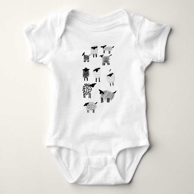 Body Para Bebê Sheep doodles (Frente)
