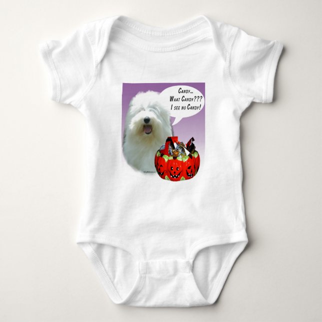 Body Para Bebê Sheepdog Halloween Candy (Frente)