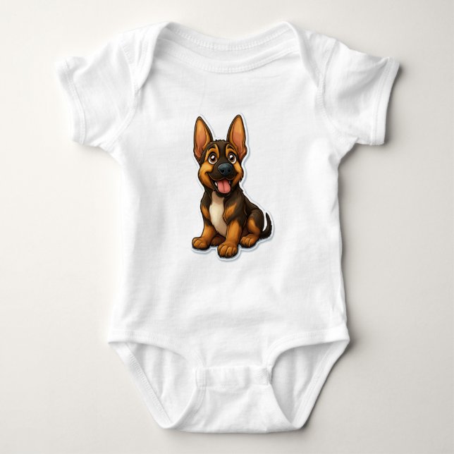 Body Para Bebê Shepard Puppy alemão (Frente)