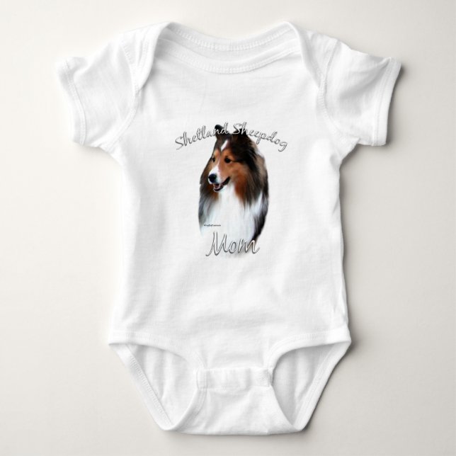 Body Para Bebê Shetland Sheepdog (sable) Mãe 2 (Frente)