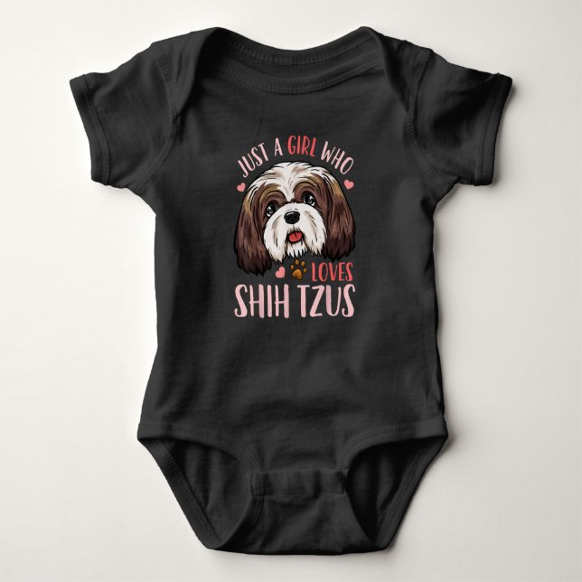 Body Para Bebê Shih Tzu | Apenas Uma Menina Que Ama Shih Tzu (Frente)