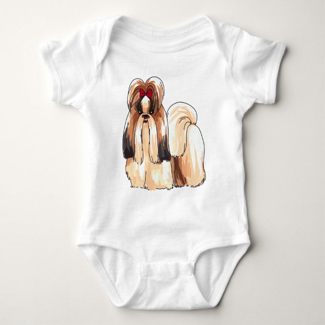 Body Para Bebê Shih Tzu Dog (Frente)