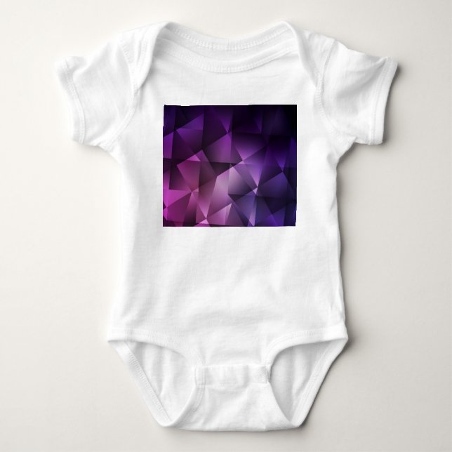 Body Para Bebê Shimmer Poligonal Cor-de-Rosa Escuro (Frente)