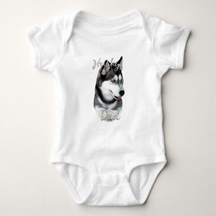 Body Para Bebê Siberian Husky (blk) Pai 2