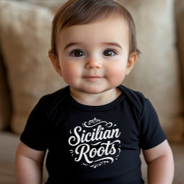 Body Para Bebê Sicilian Roots Classic Typography  Baby Bodysuit