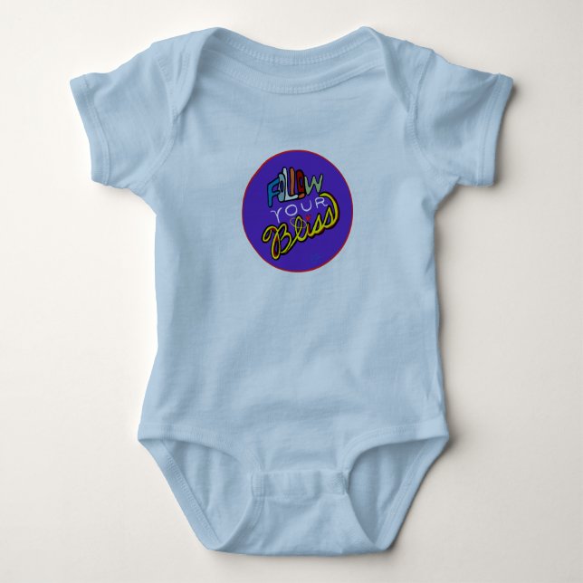 Body Para Bebê Siga a sua felicidade - Impressão de arte motivaci (Frente)