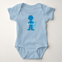 Silhueta Azul de Super Herói de Bebê Personalizada