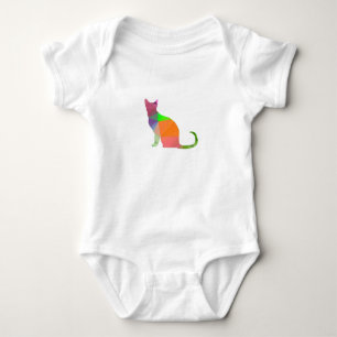 Body Para Bebê Silhueta de Gato Low Poly