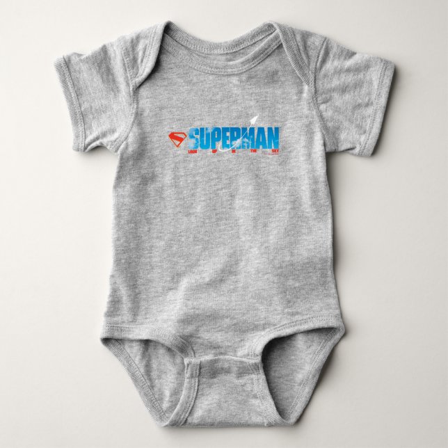 Body Para Bebê Silhueta do Superman Voador (Frente)