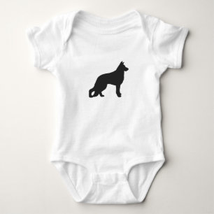 Body Para Bebê Silhueta preta de cão German shepherd