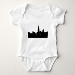 Body Para Bebê Silhueta Preto Branco Nova York