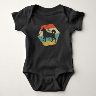 Body Para Bebê Silhueta Retro do Cão Akita Inu